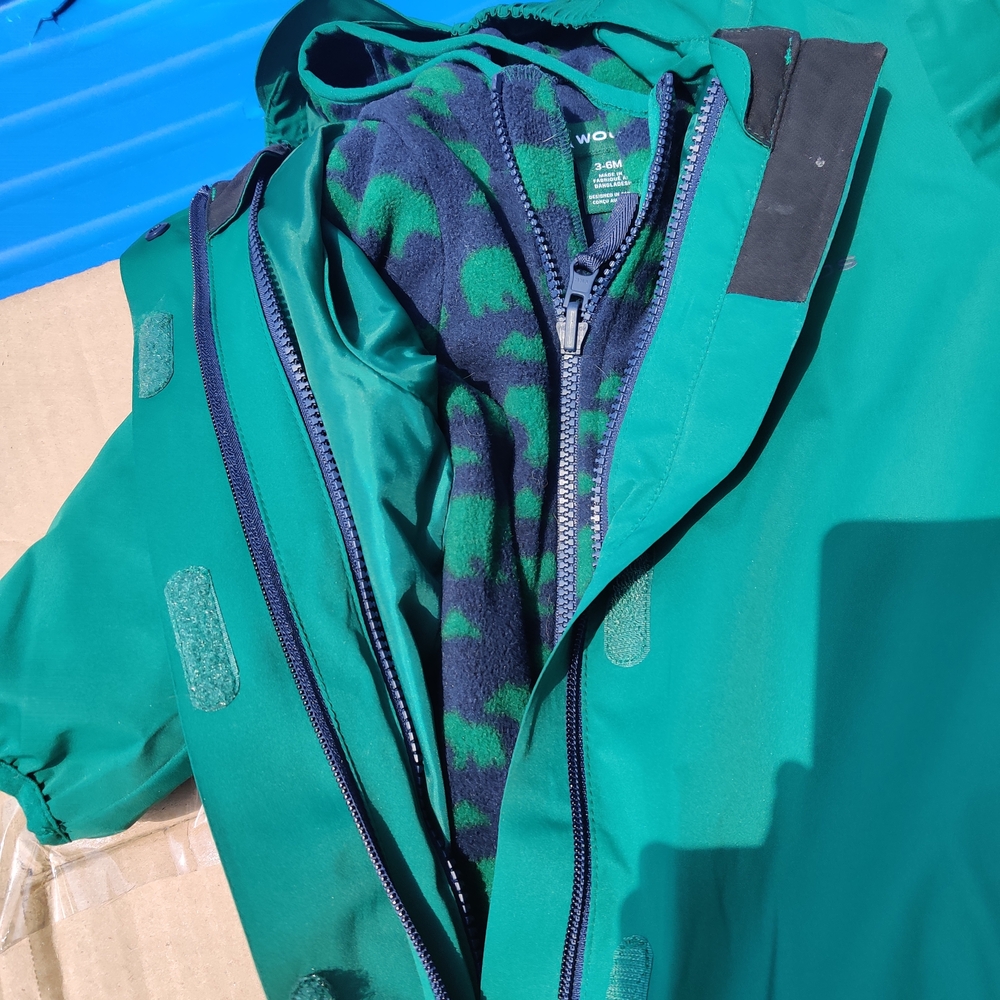 Baby's teal waterproof lined snowsuit - Picture 3 of 14